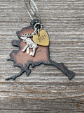 2024 Alaska Christmas Ornament with Moose Charm & Heart Tag