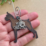 Boxer Dog Ornament with Merry Christmas & Paw Ornaments