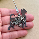 Chihuahua Ornament with Merry Christmas & Paw Charms