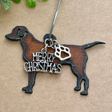Labrador Retriever Ornament with Merry Christmas & Paw Charms