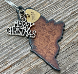 2024 Maine Christmas Ornament with Merry Christmas Charm & Brass Heart Tag
