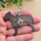 Pit Bull Ornament with Merry Christmas & Paw Charms