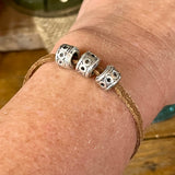 Leather Bracelet with Silver Barrel Beads KIT