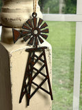 Rustic Metal Windmill Ornament, 2 Sizes