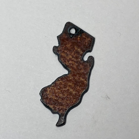 Mini Rusty Metal New Jersey Charm