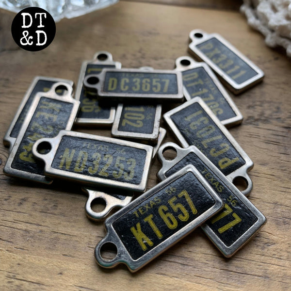 Vintage 1956 TEXAS License Plate DAV Tag Duct Tape and Denim