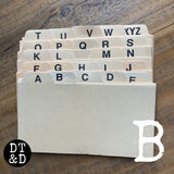 Vintage Index Card Dividers, Alphabet or Blank