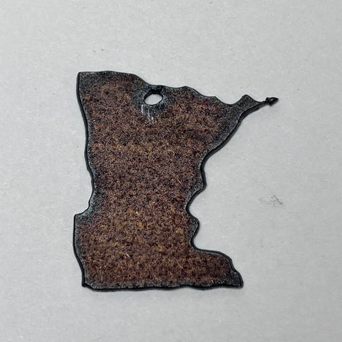 Mini Rusty Metal Minnesota Charm