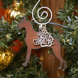 Boxer Dog Ornament with Merry Christmas & Paw Ornaments