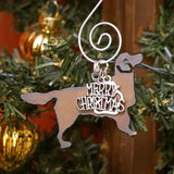 Golden Retriever Ornament with Merry Christmas & Paw Charms