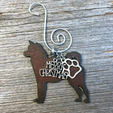Husky Ornament with Merry Christmas & Paw Charms