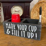 Painted Wood Cup Holder - Double