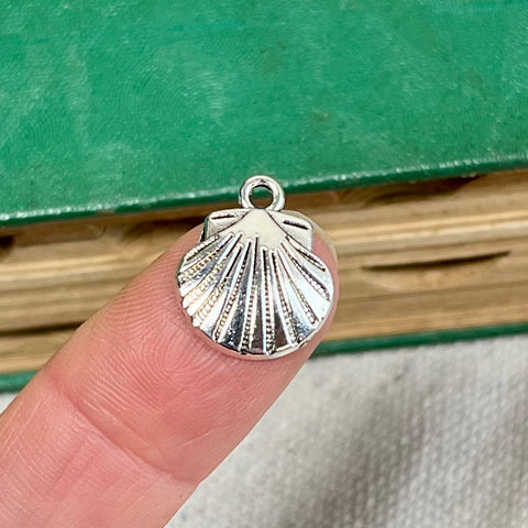 Sea Shell Charm, Antiqued Silver (1)