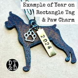 Labrador Retriever Ornament with Merry Christmas & Paw Charms