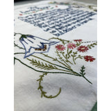 Vintage Embroidery “THE LORD’s PRAYER" 17x22" Hand Embroidered Fabric Decor V22