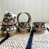 Set of 5 Vintage SILVER PLATE NAPKIN RINGS Teleflora, Modern Silverplated