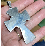 Vintage TAXCO Mexico Handmade Sterling Silver Cross Pendant 925 TP-49, N1-8