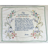 Vintage Embroidery “THE LORD’s PRAYER" 17x22" Hand Embroidered Fabric Decor V22