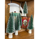 Bottle Brush Sisal Christmas Tree on Vintage Ceramic Insulator