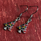 Rhinestone Christmas Tree Earrings