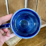Blackbird Coffee Mug, Wren's Nest Pottery, Blue Handmade Coffee Cup