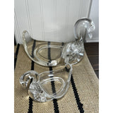Vintage 1980's Clear Acrylic Swan Towel Holder Soap Dish Bathroom Decor