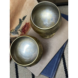 Pair Of Hammered Brass Goblets Made in India 5.5" V117
