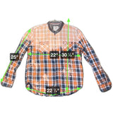 Bleached Plaid Shirt with Happy Fall Y'all, Thread & Cloth, XXL 2X