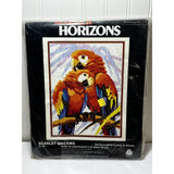 NEW Monarch Horizons SCARLET MACAWS Longstitch Kit LS148 Wool 9"x12" SEALED V139