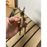 Vintage MCM Heavy Brass Spotted Buck Deer Figurine Eclectic Home Holiday