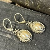 RALPH LAUREN Earrings, Faux Pearl Drop Dangle Oval Lever Back, E1-53