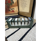 Vintage Xstamper Rubber Stamps, Office Junk Journal Stamp Set, 7 + holder V100