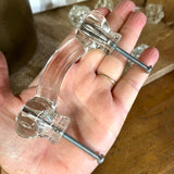 Set of 4 Clear Glass Handles for Drawers or Cabinets