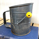 Vintage Bromwell Flour Sifter with Yellow Handle, 3 Cup Sifter