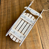 Rustic Wooden Sled Christmas Ornament
