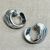 MONET Silver Tone Swirl Pierced Earrings, hoop fashion jewelry E1-51