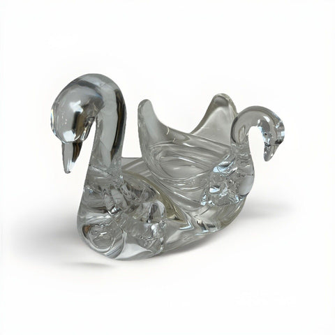 Vintage 1980's Clear Acrylic Swan Towel Holder Soap Dish Bathroom Decor