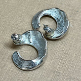 MONET Silver Tone Swirl Pierced Earrings, hoop fashion jewelry E1-51