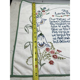Vintage Embroidery “THE LORD’s PRAYER" 17x22" Hand Embroidered Fabric Decor V22