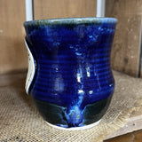 Blackbird Coffee Mug, Wren's Nest Pottery, Blue Handmade Coffee Cup