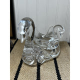 Vintage 1980's Clear Acrylic Swan Towel Holder Soap Dish Bathroom Decor
