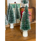Bottle Brush Sisal Christmas Tree on Vintage Ceramic Insulator