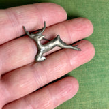 Vintage Sterling Silver Jumping Deer Pin (1)