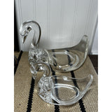Vintage 1980's Clear Acrylic Swan Towel Holder Soap Dish Bathroom Decor