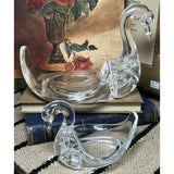 Vintage 1980's Clear Acrylic Swan Towel Holder Soap Dish Bathroom Decor