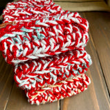 Candy Cane Red Christmas Headband Christmas or Ear Warmers for Women