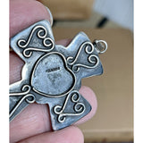 Vintage TAXCO Mexico Handmade Sterling Silver Cross Pendant 925 TP-49, N1-8