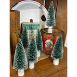 Bottle Brush Sisal Christmas Tree on Vintage Ceramic Insulator