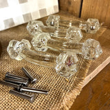 Set of 4 Clear Glass Handles for Drawers or Cabinets