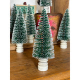 Bottle Brush Sisal Christmas Tree on Vintage Ceramic Insulator